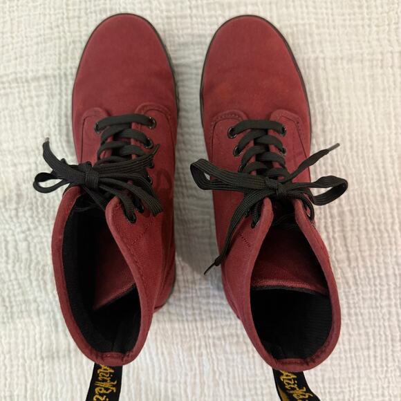 Dr Martens Shoreditch Canvas High Top Size US 6 EU 37 Red Burgundy - Picture 5 of 9